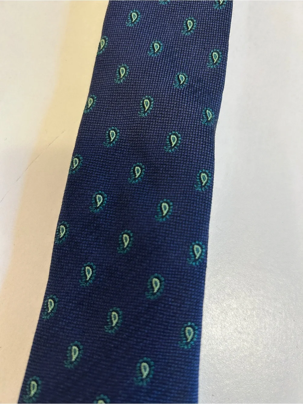 Barney’s New York Navy Paisley Pattern Men's Silk Tie